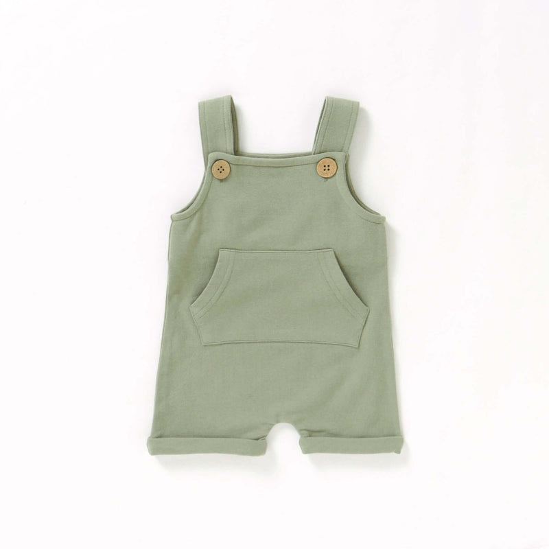 organic cotton baby french terry overall shorts