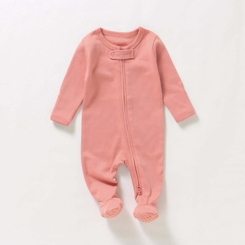 100% organic cotton zip-up baby romper