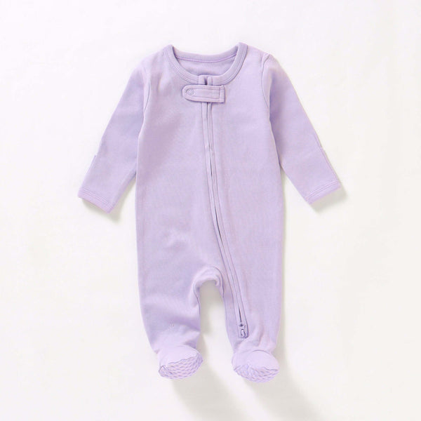 100% organic cotton zip-up baby romper