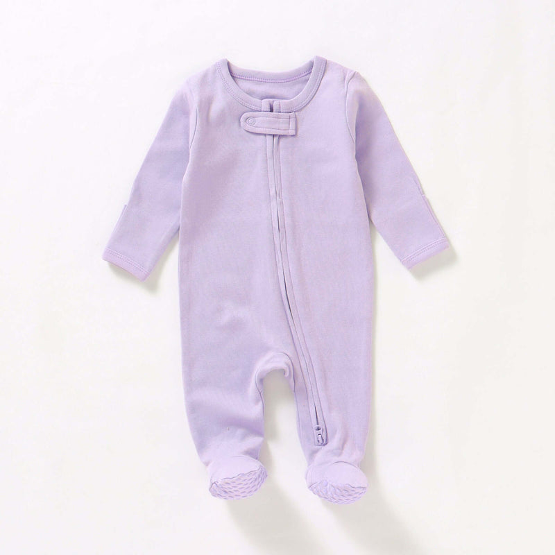 100% organic cotton zip-up baby romper