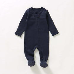 100% organic cotton zip-up baby romper