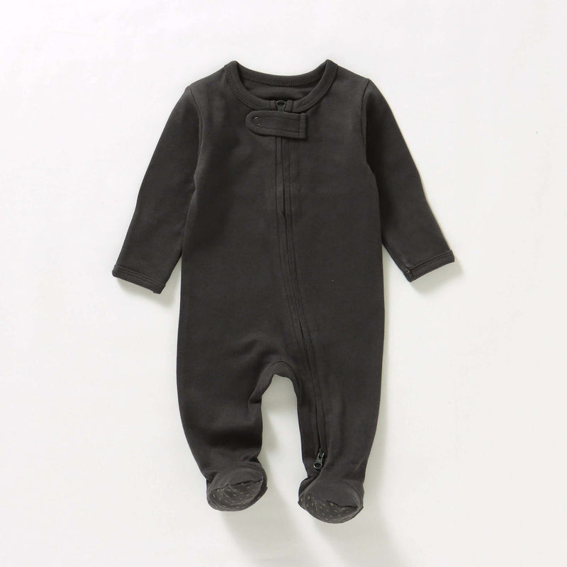 100% organic cotton zip-up baby romper