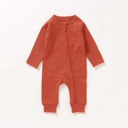 100% Organic cotton side zipper romper