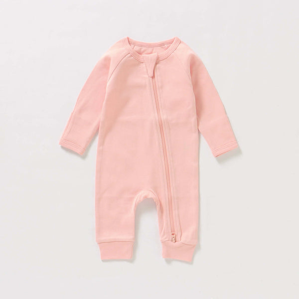 100% Organic cotton side zipper romper