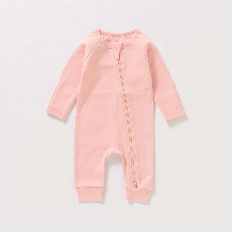 100% Organic cotton side zipper romper