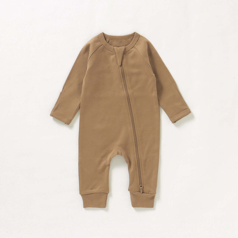 100% Organic cotton side zipper romper