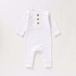 100% Organic Cotton Button-up Baby Romper