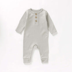 100% Organic Cotton Button-up Baby Romper