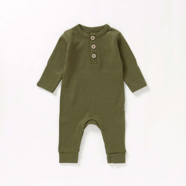 100% Organic Cotton Button-up Baby Romper