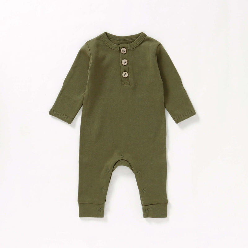 100% Organic Cotton Button-up Baby Romper